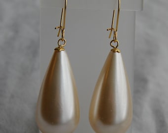 Pendientes de perla de gran tamaño "Verona": bisutería de cosplay renacentista, medieval, Tudor, isabelina