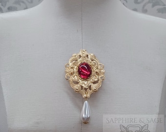 Historical Painting Reproduction of "Anne in the Tower" Brooch Pin: Anne Boleyn Renaissance Elizabethan Tudor Bodice Dress Costume Accessory
