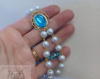 Bracciale rinascimentale "Mary" fatto a mano: gioielli in costume medievali Tudor elisabettiani