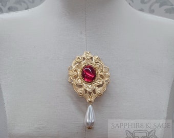 Historical Painting Reproduction of "Anne in the Tower" Brooch Pin: Anne Boleyn Renaissance Elizabethan Tudor Bodice Dress Costume Accessory