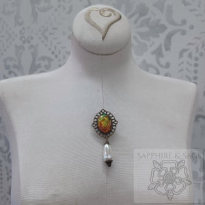 Dragonscale "Elinor" Renaissance Brooch Pin, Medieval, Victorian, Elizabethan, Tudor for Faire Bodice Dress Gown