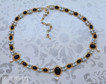 50-55 inch "Juliette" Pearl Renaissance Girdle Belt: Medieval Tudor Elizabethan Faire Costume
