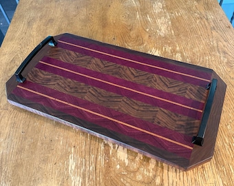 Walnut and Purpleheart End Grain Serving Board