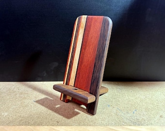 Hardwood Cellphone Holder (with Charging Port) - Bloodwood/Wenge