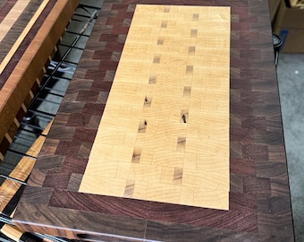 End Grain Cutting Board - Walnut, Maple, Bubinga