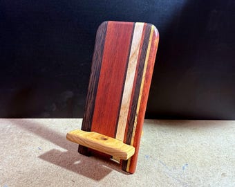Hardwood Cellphone Holder (with Charging Port) - Bloodwood/Wenge