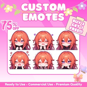 Custom emotes, kick emotes, cute emotes, pet emotes, christmas anime emote, chibi emote, vtuber emote, custom twitch emotes, for your stream