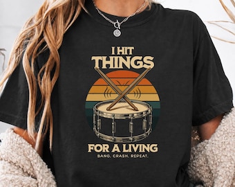 Funny Drummer Tshirt Gift for Drummers, Funny Music Percussionist Shirt