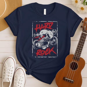 Hard Rock Skull T-Shirt for Rock Lovers, Rock Music Shirt, Vintage Rock Tee, Concert Shirt, Rock Band Shirt, Heavy Metal Gift, DJ Gift
