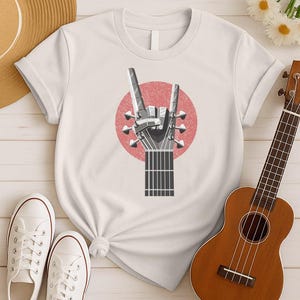Rock On Guitar T-Shirt – Vintage Electric Guitar Players Shirt | Retro Rock and Roll Shirt Gift for Guitar Dad, Boyfriend, and Rock Lover