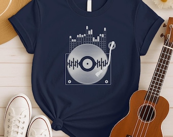 Vinyl Record Player T-Shirt – Nostalgia Shirt & Record Lover Gift for Vinyl Collector, DJ Gift, Turntable Shirt, and Music Festival Wear
