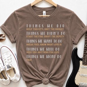 80s Rock Shirt – Funny Song Lyric Tshirt for 80s Music Lover and Music Teacher Espresso