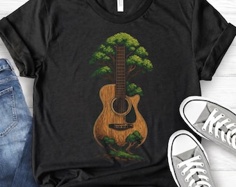 Guitarist Folk Music Shirt – Acoustic Gift for Guitar Players & Nature Lovers