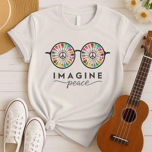 Beatles Tshirt, Gift for Beatle Fan, Peace Shirt, Rock Band Shirt, Retro Graphic Tee, Beatles Lover Gift, Beatles Fans Gift, John Lennon Art