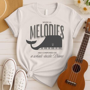 Whale-tastic Piano T-Shirt, Piano Lover Shirt, Piano Music Tee, Piano Teacher Gift, Funny Piano Shirt, Music Lover Gift, Piano Player Tee