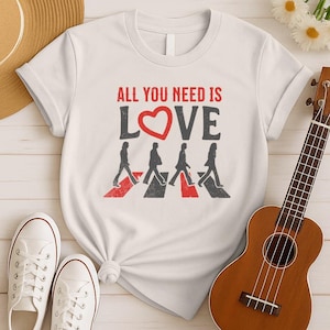 Maglietta dei Beatles, maglietta della pace, maglietta dei Beatles, regali dei Beatles, regalo per i fan dei Beatles, maglietta con musica retrò, maglietta con grafica retrò, maglietta con gruppo rock