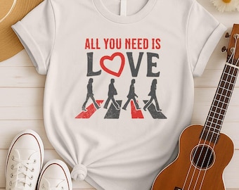 Peace Shirt - All You Need Is Love Retro Music Shirt, Retro Graphic Tee, Rock Band Shirt