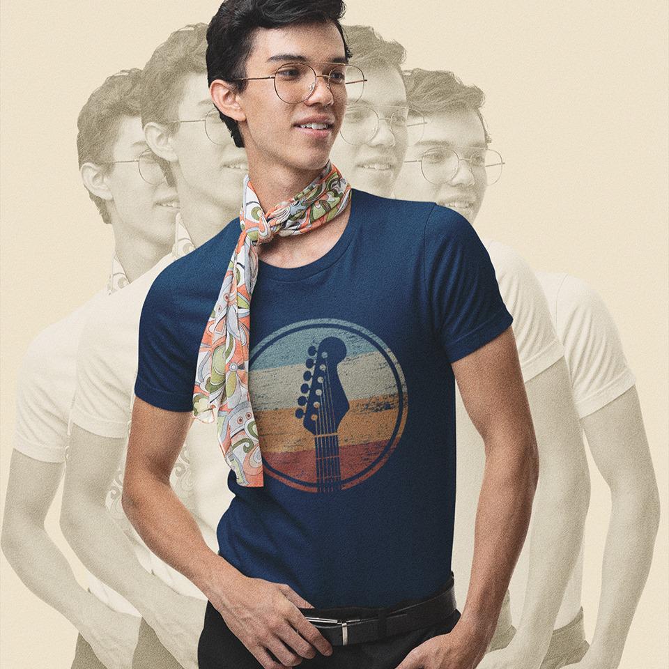Vintage motorbike & guitar baby tee 🩵🎸 main image 0