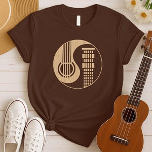 Vintage Guitar T-Shirt for Guitar Dad, Retro Rock and Roll Shirt, Acoustic & Electric Guitar Lover Tee, Guitarist Gift Idea for Rock Fans