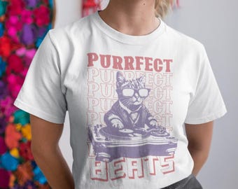 Funny Cat DJ House Music Shirt – Gift for Cat Lovers & Vinyl Record Collectors