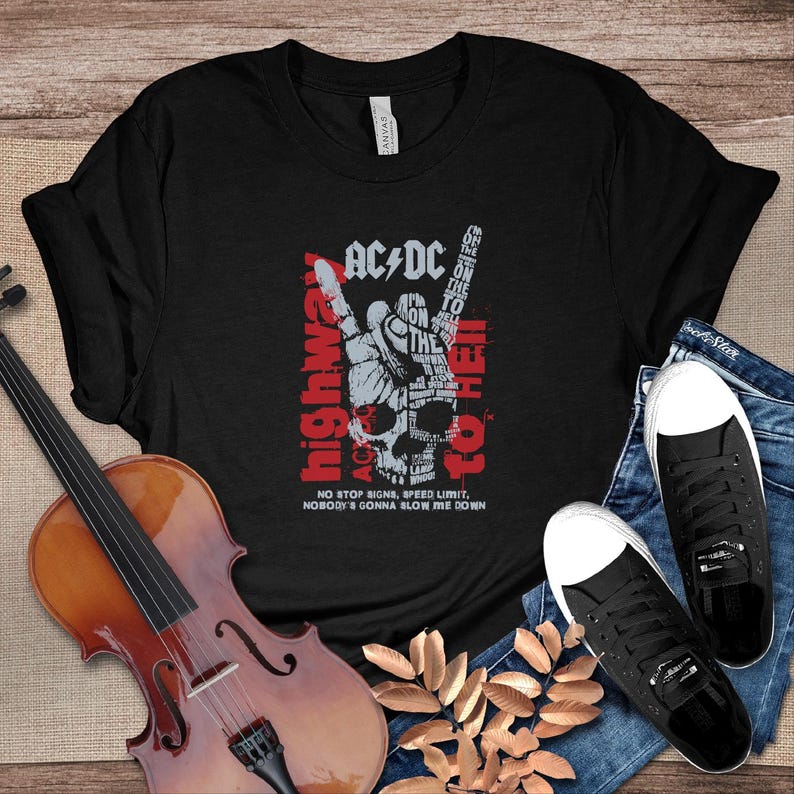 ACDC Tshirt, Rock Shirt Gift, Song Lyric Shirt, Rock Band Shirt, Music ...