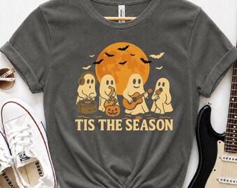 Funny Ghost Band Shirt, Spooky Vibes Happy Halloween Band Tshirt, Ghost Lover Gift for Musicians