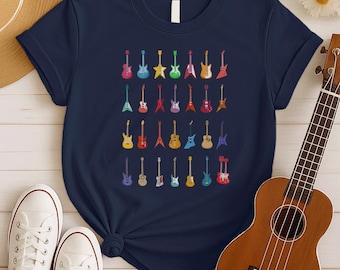 Regalo para guitarrista: camiseta vintage de guitarra eléctrica, camiseta para amantes de la guitarra, camiseta para papá guitarrista, regalo perfecto de rock and roll, camiseta unisex de guitarra.