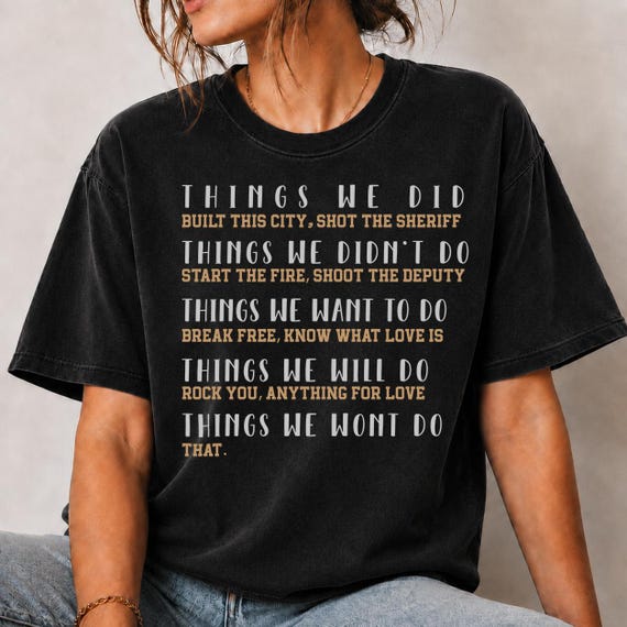 80s Rock Shirt – Funny Song Lyric Tshirt for 80s Music Lover and Music Teacher