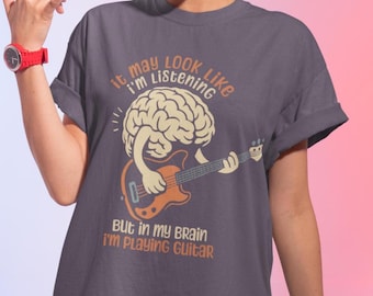 Funny Guitarist Shirt – Retro Music Humor Gift for Bassist, Base & Guitar Players