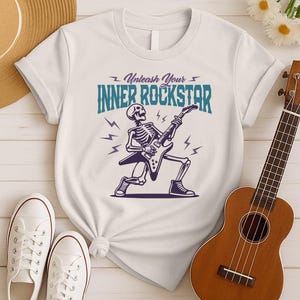 Rock Star T-Shirt für Rock-Liebhaber, Rock-Liebhaber-Shirt, Musikfestival-T-Shirt, Gitarren-Liebhaber-T-Shirt, Geschenk Gitarrist-T-Stück, Gitarrist-Freundgeschenk