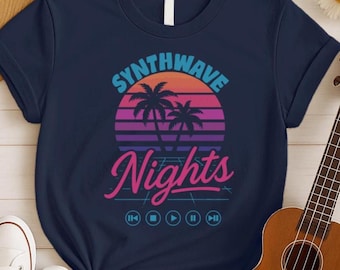 80s Neon Synthwave Shirt – Retrowave Cyberpunk Gift for DJs & Electronic Music Lovers