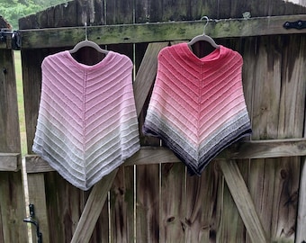 Hand Knitted - Adult/Teen Lightweight Poncho