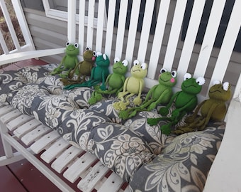 Hand Knitted -Plush Sitting Frogs