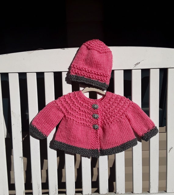 Baby trui handgebreid met hoed Kleding Unisex kinderkleding Unisex babykleding Sweaters 