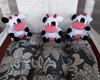 Hand Knitted -Plush Cows