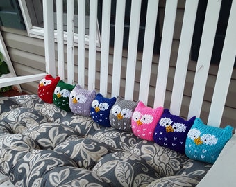 Hand Knitted -Plush Stuffed Owls