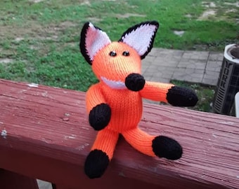 Hand Knitted  Plush Fox