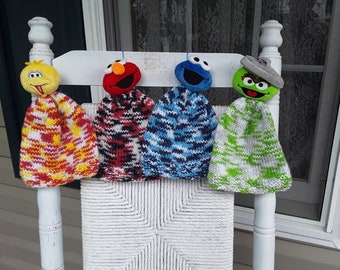 Hand Knitted - Baby/Toddler Hats with Various character toppers