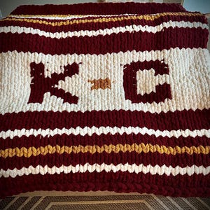 Custom Sports Team Handmade Large Chunky Blanket