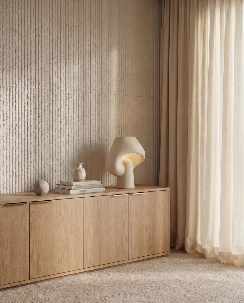 DUNES Stone Touch Flex FLR 02 | Flexibel väggpanel i mineralsten | 120x60cm | 5 mm djup textur | Lätt och vattentät | Övermålningsbar vit bild 7