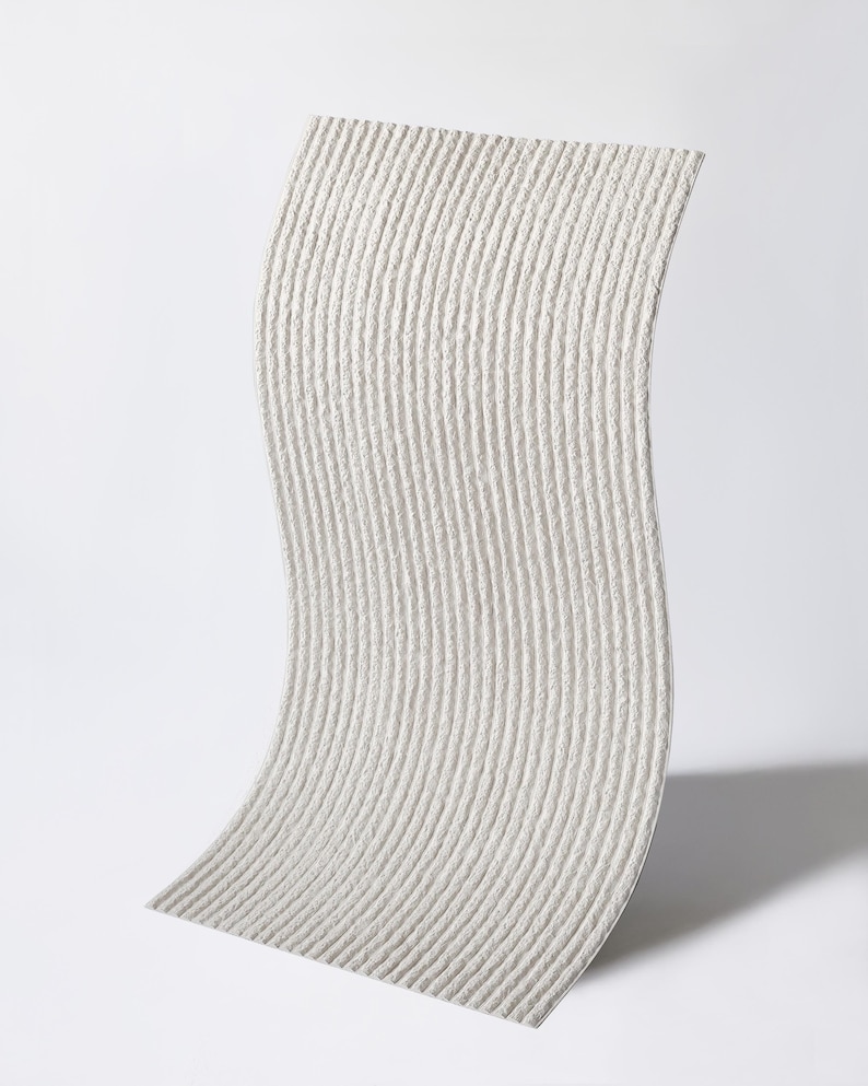 DUNES Stone Touch Flex FLR 02 | Flexibel väggpanel i mineralsten | 120x60cm | 5 mm djup textur | Lätt och vattentät | Övermålningsbar vit bild 6