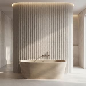DUNES Stone Touch Flex FLR 02 | Flexibel väggpanel i mineralsten | 120x60cm | 5 mm djup textur | Lätt och vattentät | Övermålningsbar vit bild 8