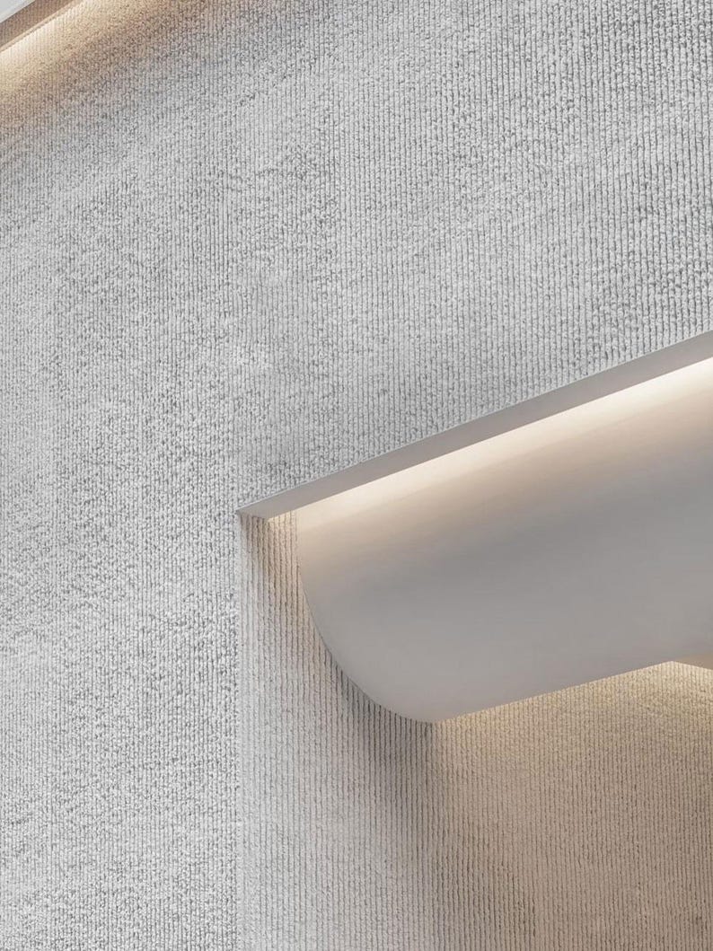 DUNES Stone Touch Flex FLR 02 | Flexibel väggpanel i mineralsten | 120x60cm | 5 mm djup textur | Lätt och vattentät | Övermålningsbar vit bild 9