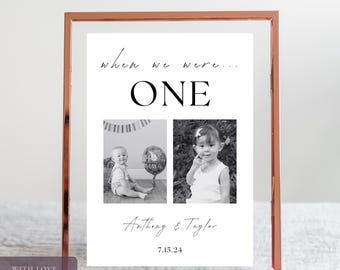 When We Were Wedding Table Numbers with Photo | Editable Canva Template | Personalized Wedding Decor | Instant Digital Download | Printable