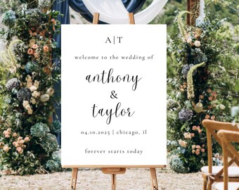 Customizable Wedding Welcome Sign Template | Minimalist Canva Editable Wedding Template | Forever Starts Today Printable | Instant Download