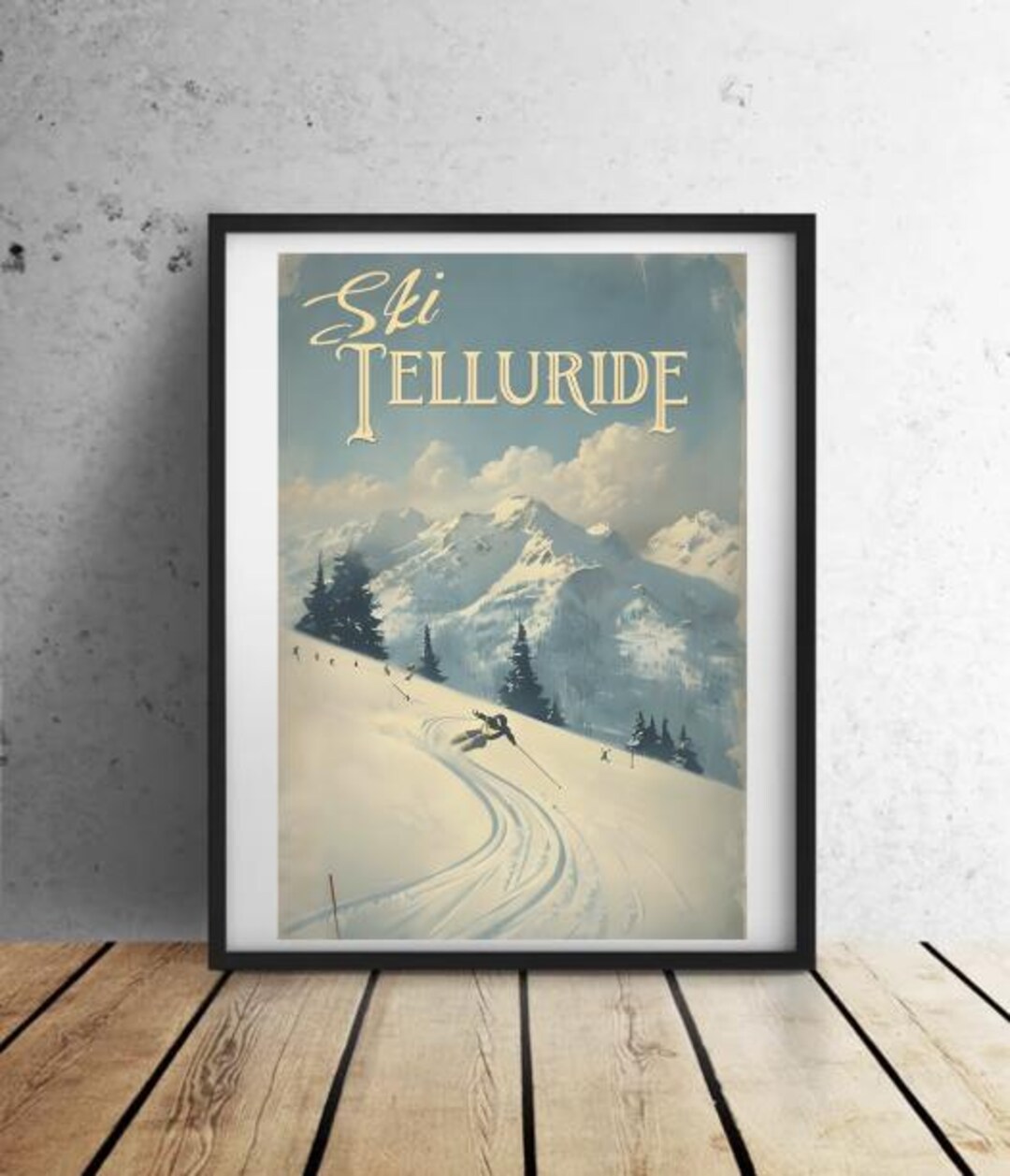 Vintage Telluride Ski Poster - Retro Winter Sports Wall Art for Ski ...