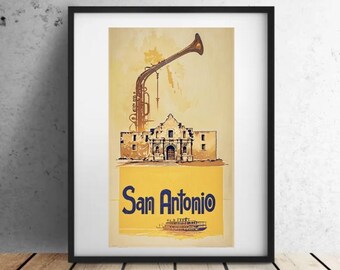 San Antonio, Texas, Vintage, Printable Wall Art, Digital Download