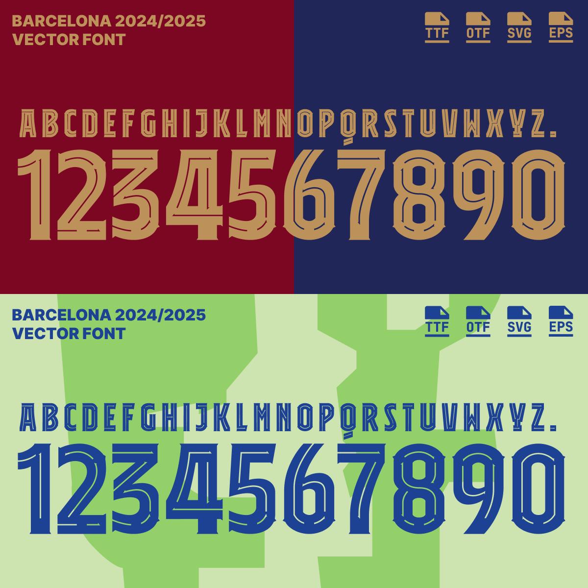 Font Barcelona 2024-2025 | Barcelona Player Font - Lewandowski | Available on TTF, OTF, SVG, Vector
