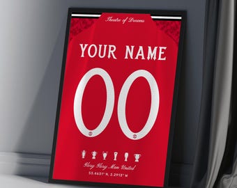 Manchester Red Jersey Poster – Personalized Digital Football Wall Art Print