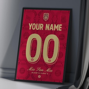 Bayern Munich 125th Anniversary Custom Poster - Personalized Football Art - Customizable Jersey Poster - Unique Gift for Football Lovers
